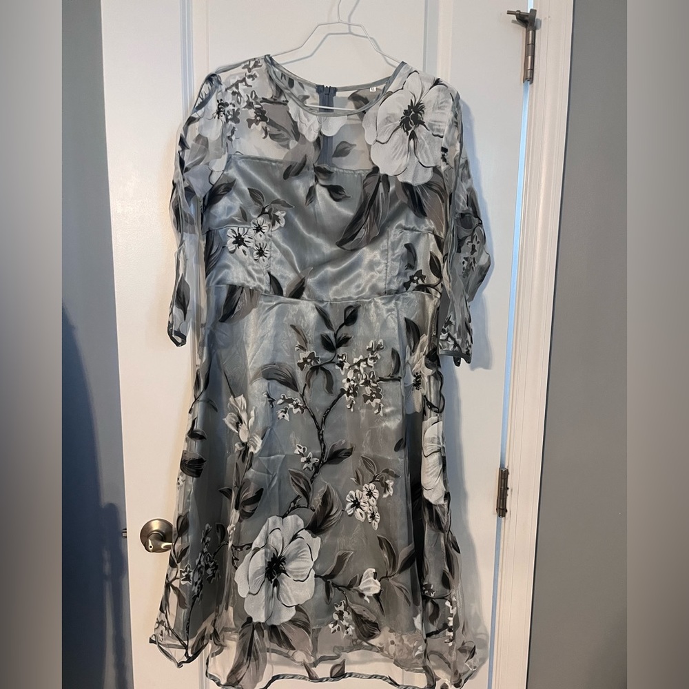 Silver,gray,white church/wedding/ dress